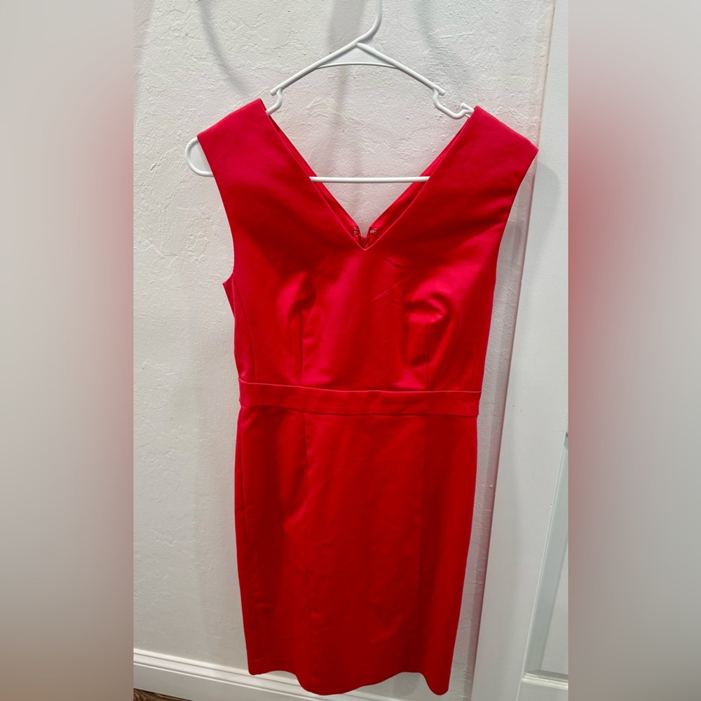 NWT Ann Taylor Vibrant Coral Midi Dress
